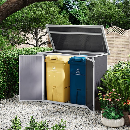 Double wheelie bin store - double,