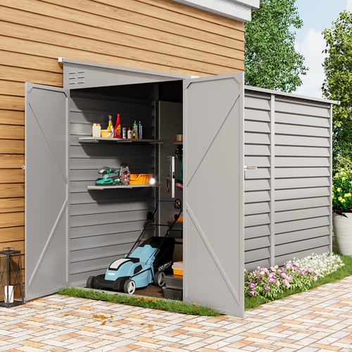 9x4 6ft outdoor metal shed - 9x4.6ft,